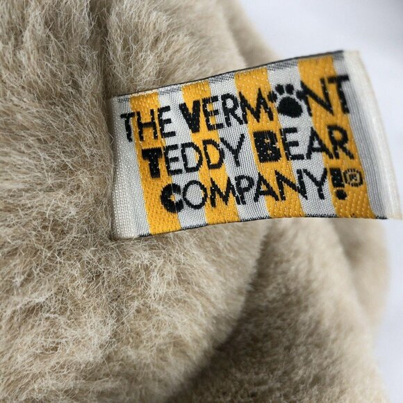 The Vermont Teddy Bear Company Plush Jointed Red Bow Tie Brown 16" Tan Stuffed - Picture 7 of 7